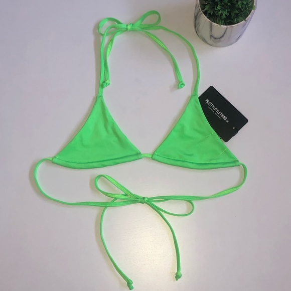 PrettyLittleThing Other - Pretty Little Thing Triangle Lime Green Bikini Top